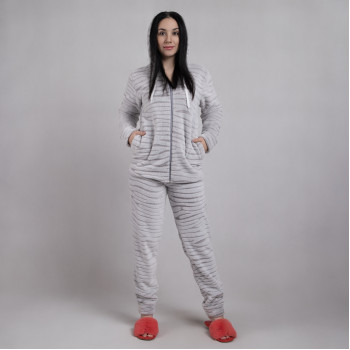 Жіноча махрова піжама на блискавці "Шиншила" р.48-56 