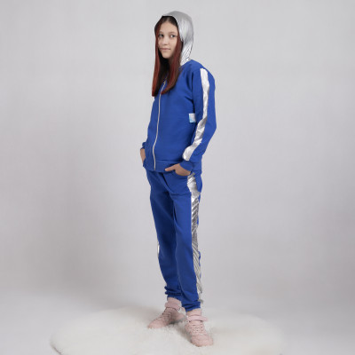 Стильный подростковый костюм на девочку синий р.36-42 