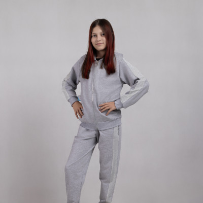 Стильный подростковый костюм на девочку серый р.36-42 