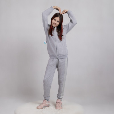 Стильный подростковый костюм на девочку серый р.36-42 