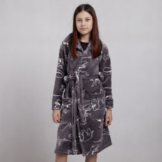 Детский махровый халат на запах  "Дино" р.34-42 