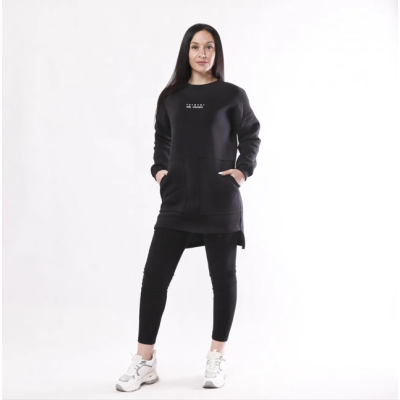 Женское теплое платье 3х-нитка начес  "Стиль- Черный" 42-54р. без надписи