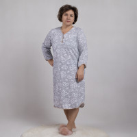 Женская теплая ночная рубашка батал "Бант" р.52-64