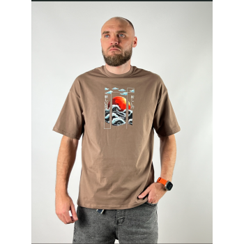 Чоловіча футболка "З принтом-Мокко колір" S- XXL Чоловіча футболка "З принтом-Мокко колір" S- XXL