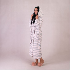 Женский длинный махровый халат "Зебра-роз" р.46-58