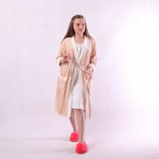 Махровый халат с ночной "Капучино" р. 42-54 (большемерит на размер!)