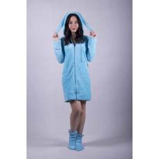 Женский махровый халат "Ушки" р.42-48 ( 46 персик, 48 персик)